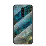 Kombinationsskal i härdat glas med marmormönster och PC + TPU för OnePlus 8