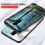 Kombinationsskal i härdat glas med marmormönster och PC + TPU för OnePlus 8