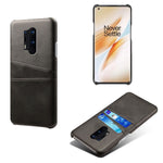 with Double Card Slots PU Leather Coated Hard PC Cover for OnePlus 8 Pro