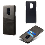 with Double Card Slots PU Leather Coated Hard PC Cover for OnePlus 8 Pro