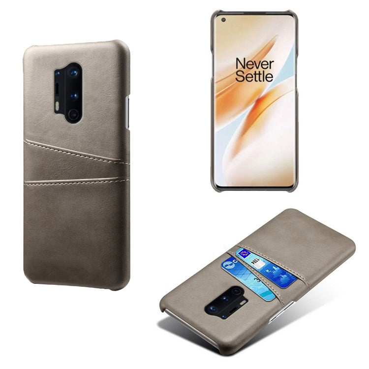med dubbla kortfack PU-läderbelagt hårt PC-skal för OnePlus 8 Pro