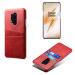med dubbla kortfack PU-läderbelagt hårt PC-skal för OnePlus 8 Pro