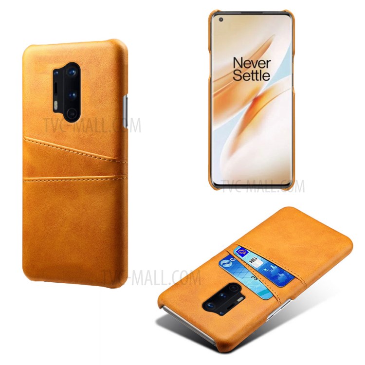 med dubbla kortfack PU-läderbelagt hårt PC-skal för OnePlus 8 Pro