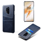 med dubbla kortfack PU-läderbelagt hårt PC-skal för OnePlus 8 Pro