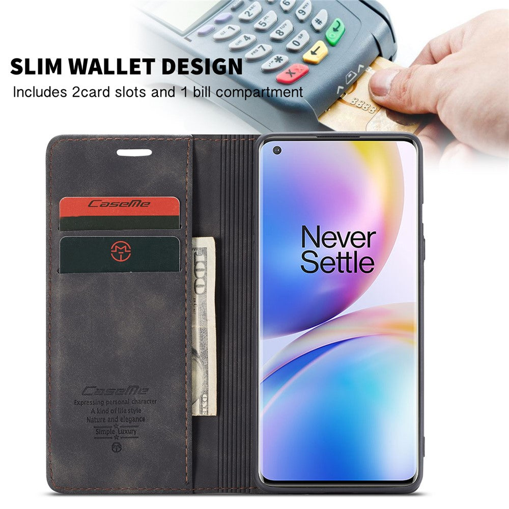 CASEME 013-serien självabsorberande läderskyddsfodral för OnePlus 8 Pro
