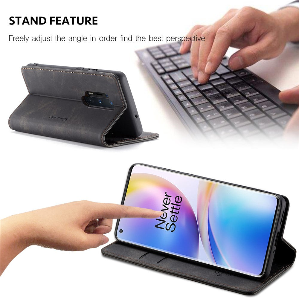 CASEME 013-serien självabsorberande läderskyddsfodral för OnePlus 8 Pro
