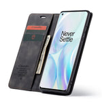 CASEME 013-serien självabsorberande läderplånboksskal för OnePlus 8