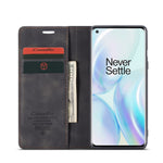 CASEME 013-serien självabsorberande läderplånboksskal för OnePlus 8
