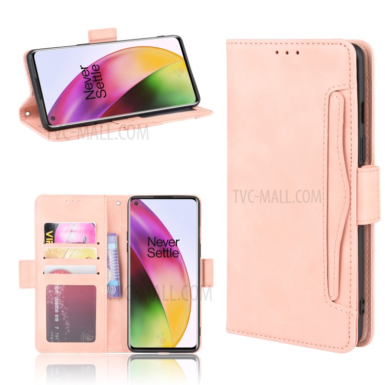 PU-läderfodral med stativ och plånbok för mobil med flera kortplatser för OnePlus 8