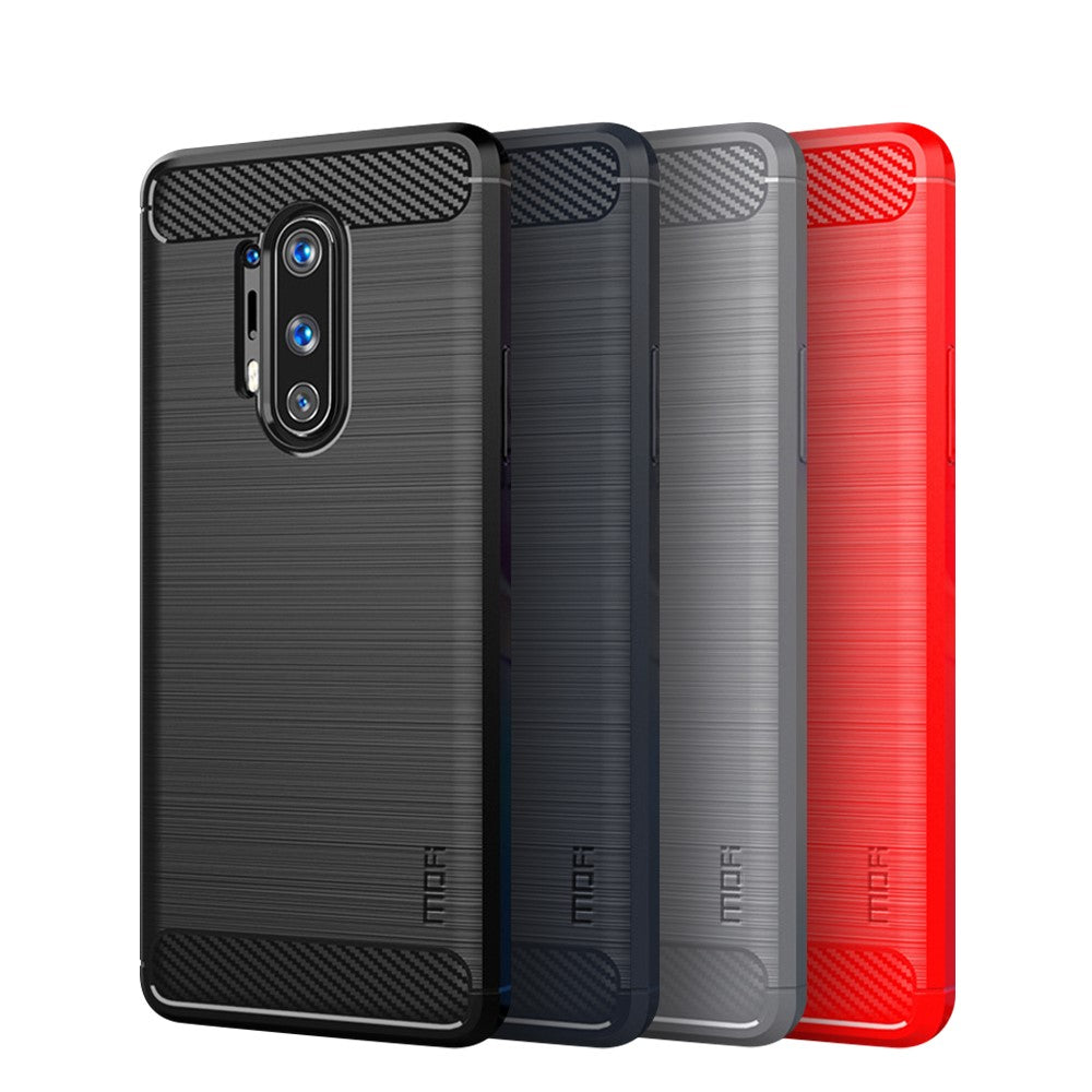 MOFI Kolfiber Borstad TPU Skyddsfodral för OnePlus 8 Pro