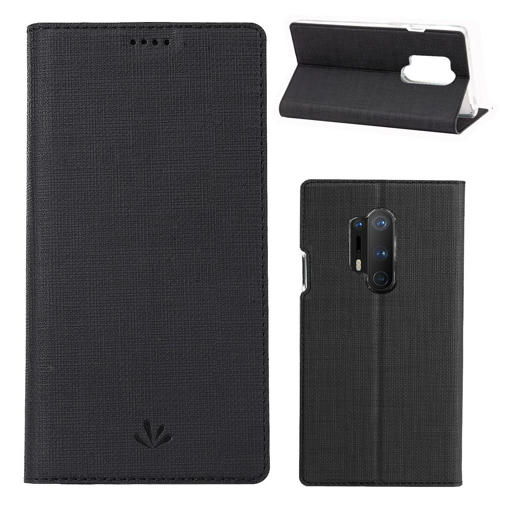 VILI DMX Cross Texture Läderställskal för OnePlus 8 Pro
