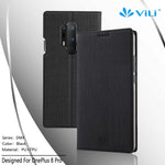 VILI DMX Cross Texture Läderställskal för OnePlus 8 Pro