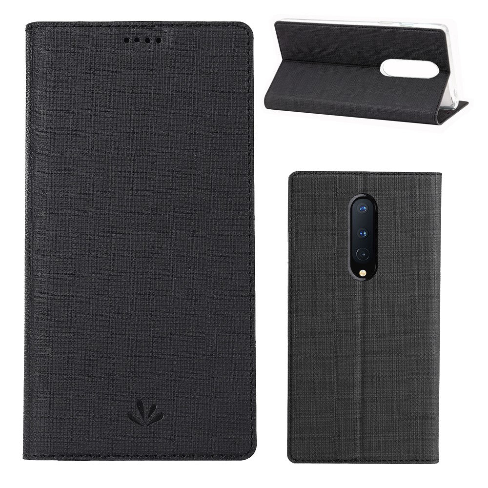 VILI DMX Läderfodral med Korsstruktur för OnePlus 8