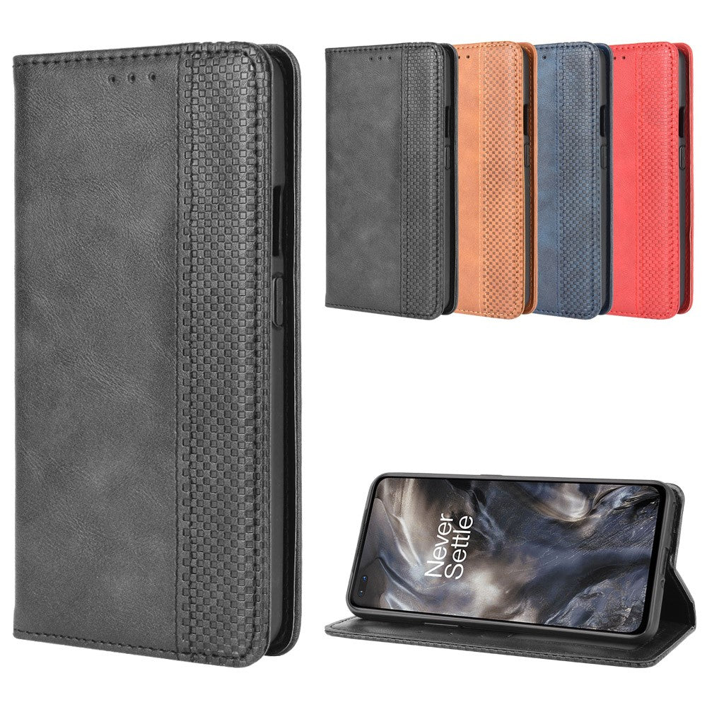 Auto-absorbed Retro Leather Wallet Phone Case for OnePlus Nord