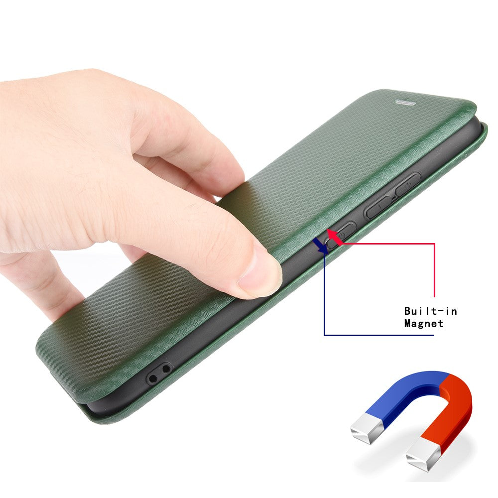 Självabsorberande mobilskal i kolfibertexturerat läder för OnePlus 8 Pro