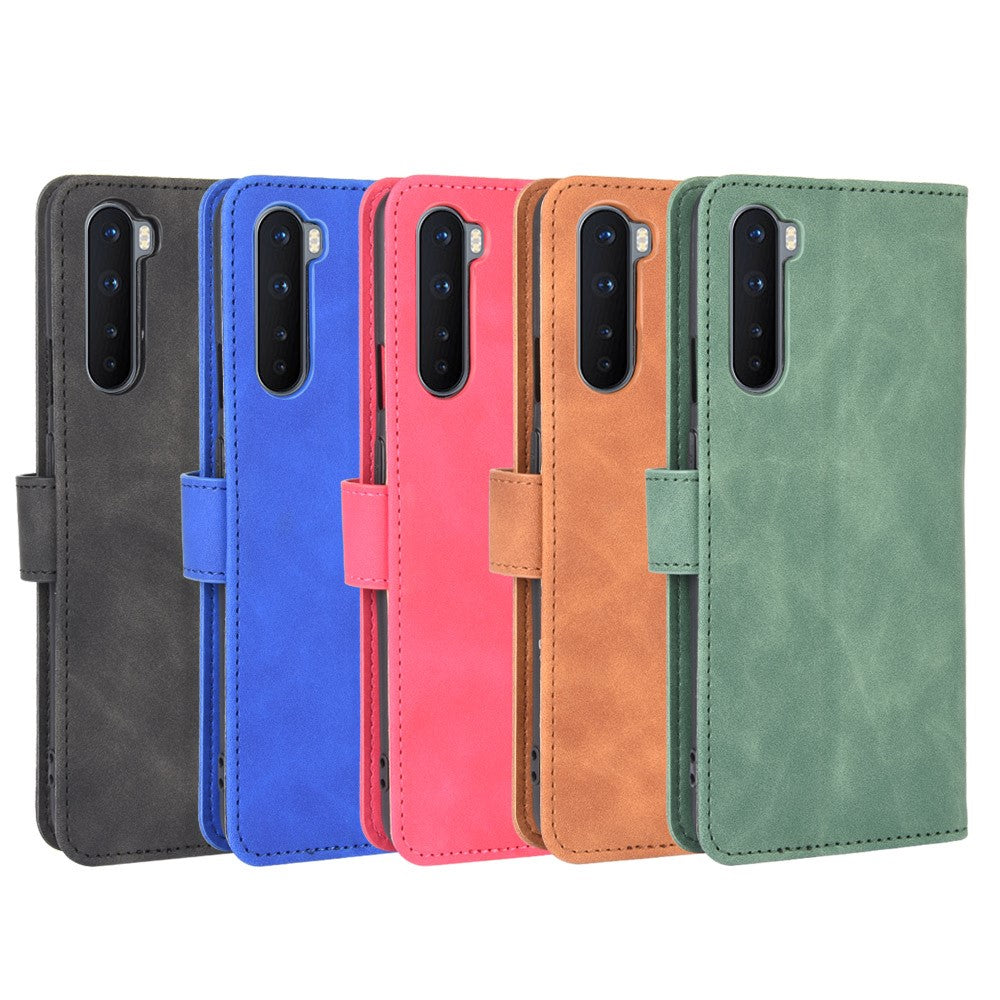 Skin-touch Wallet Stand Leather Flip Shell for OnePlus Nord