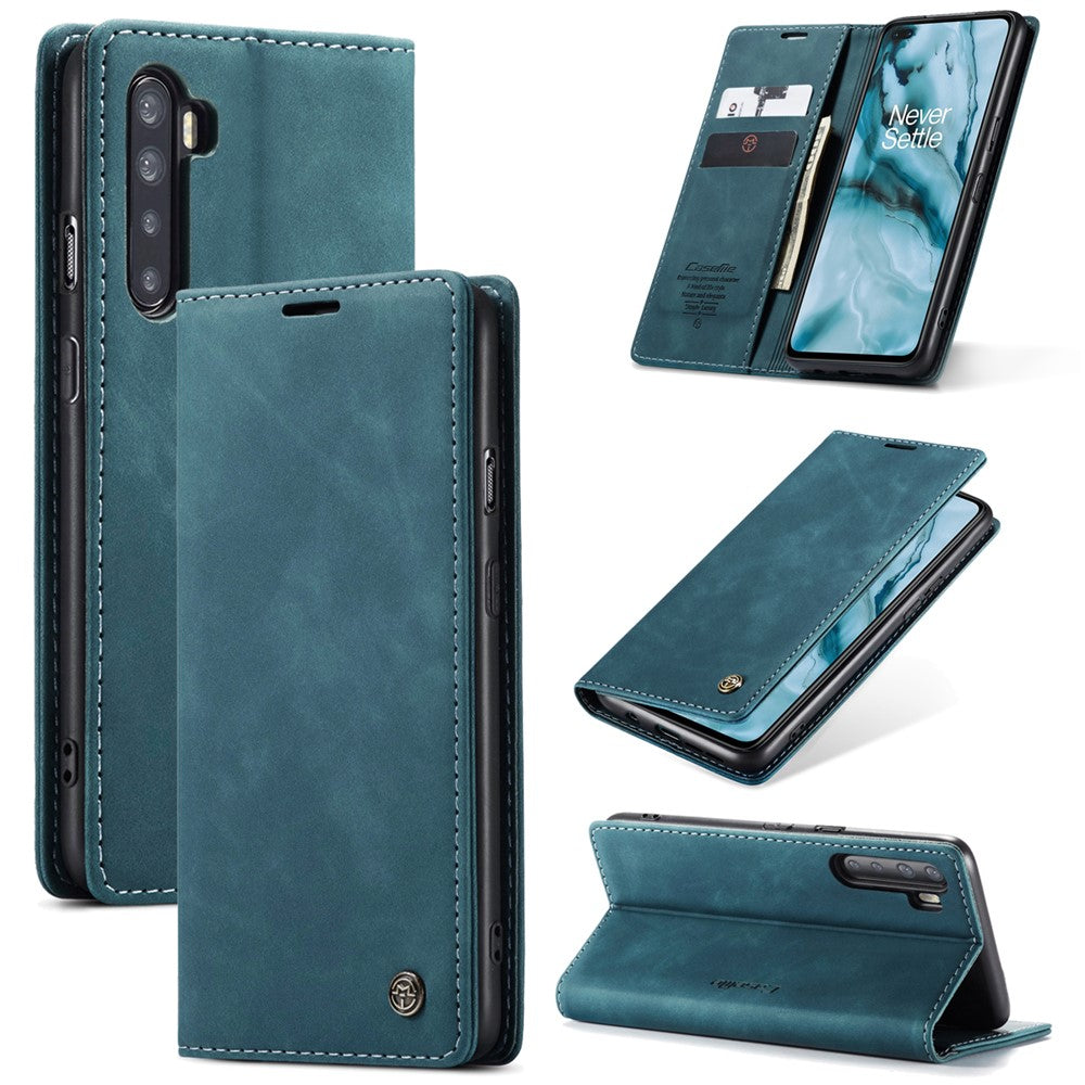 CASEME 013 Series Auto-absorbed Leather Wallet Protection Case for OnePlus Nord