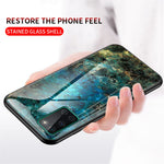Kombinationsskal i härdat glas med marmormönster och PC + TPU för OnePlus 8T