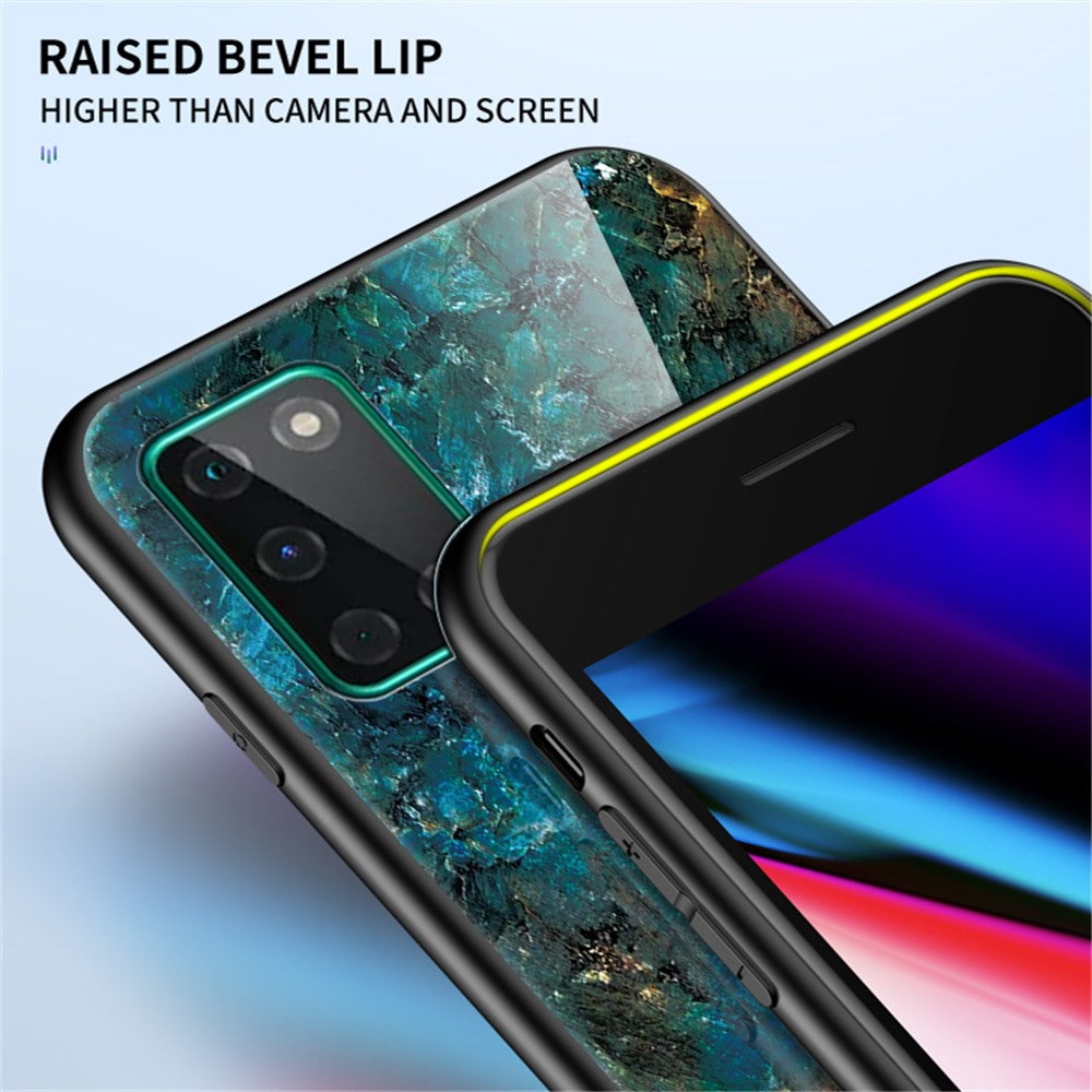 Etui i hærdet glas med marmorstruktur og PC + TPU til OnePlus 8T