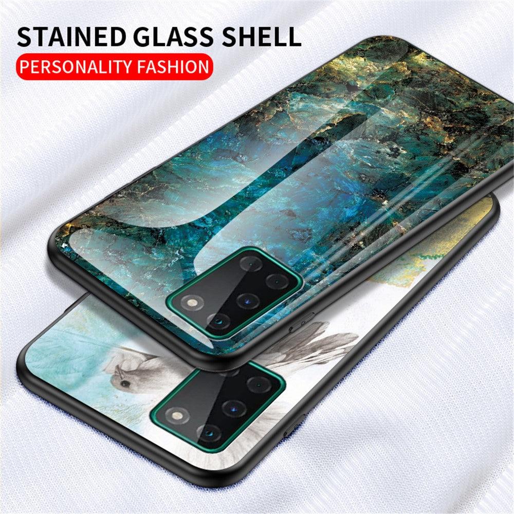 Etui i hærdet glas med marmorstruktur og PC + TPU til OnePlus 8T