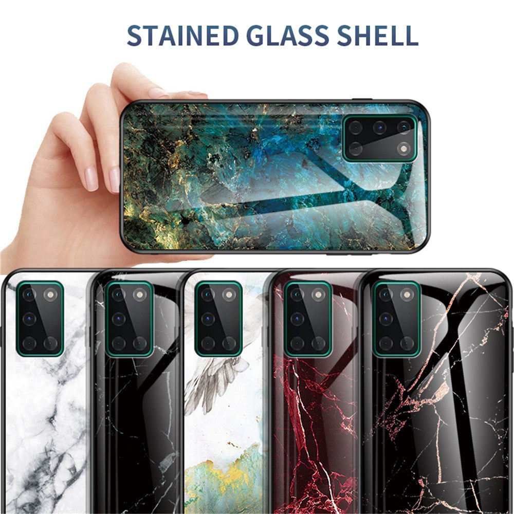 Etui i hærdet glas med marmorstruktur og PC + TPU til OnePlus 8T