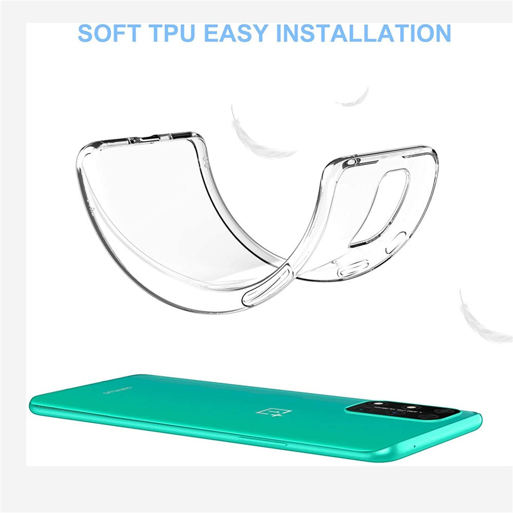 Mjukt TPU-skal till OnePlus 8T med skärmfilm i härdat glas