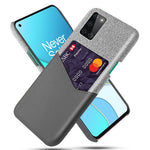Korthållare i tyg + PU-läderbelagt PC-skyddsskal för OnePlus 8T
