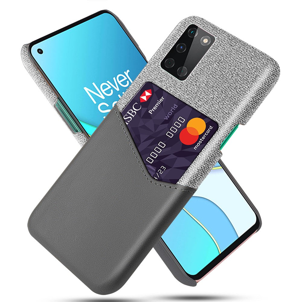 Korthållare i tyg + PU-läderbelagt PC-skyddsskal för OnePlus 8T