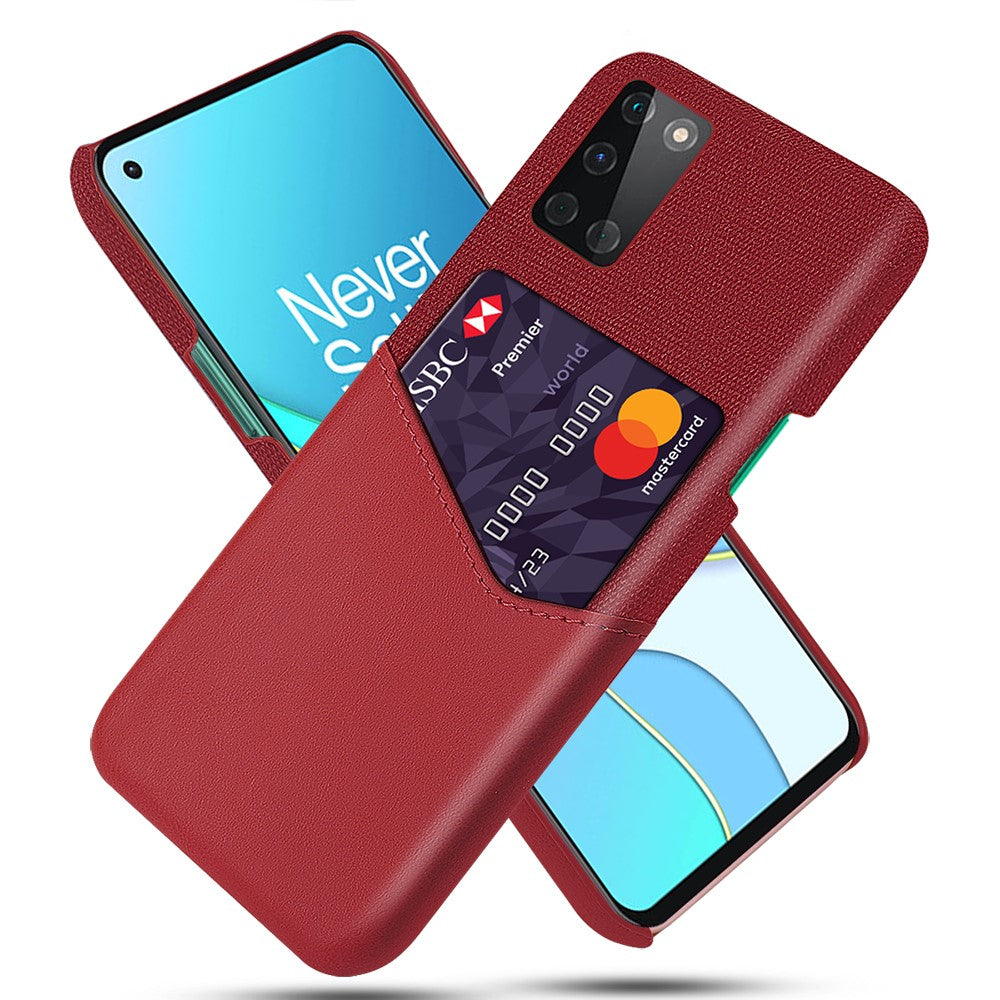 Korthållare i tyg + PU-läderbelagt PC-skyddsskal för OnePlus 8T