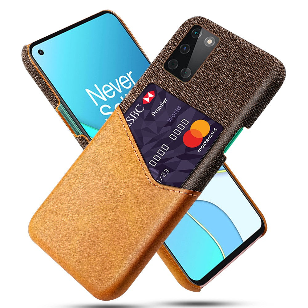 Korthållare i tyg + PU-läderbelagt PC-skyddsskal för OnePlus 8T