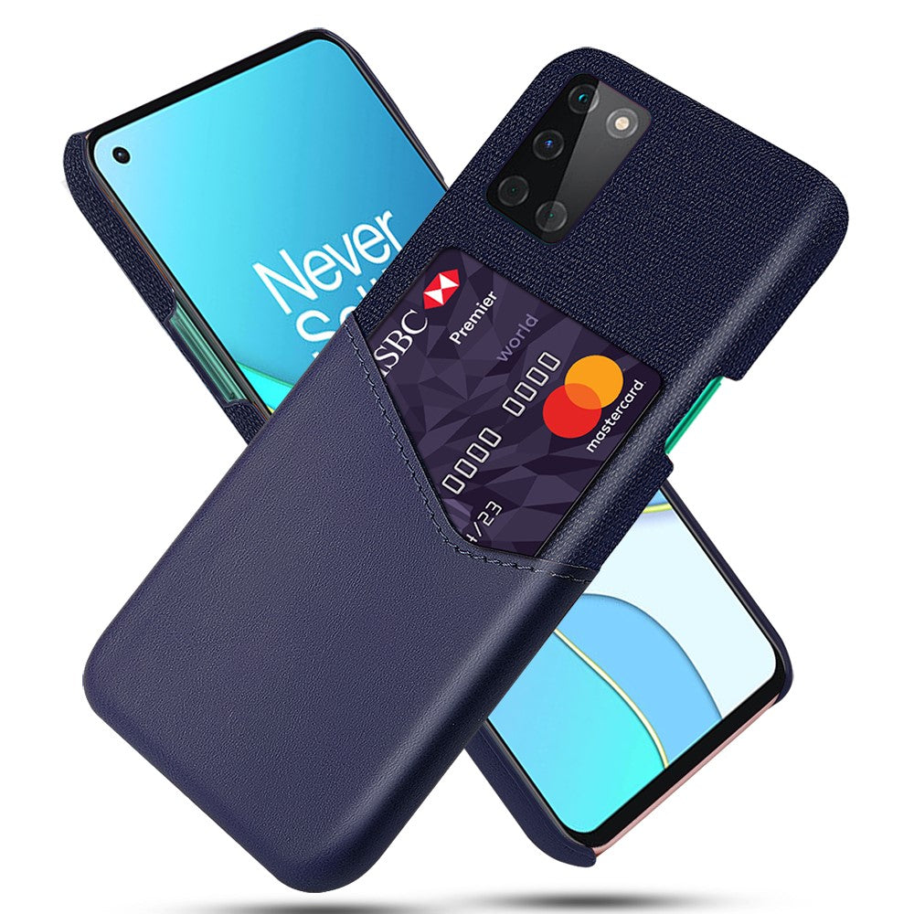 Korthållare i tyg + PU-läderbelagt PC-skyddsskal för OnePlus 8T