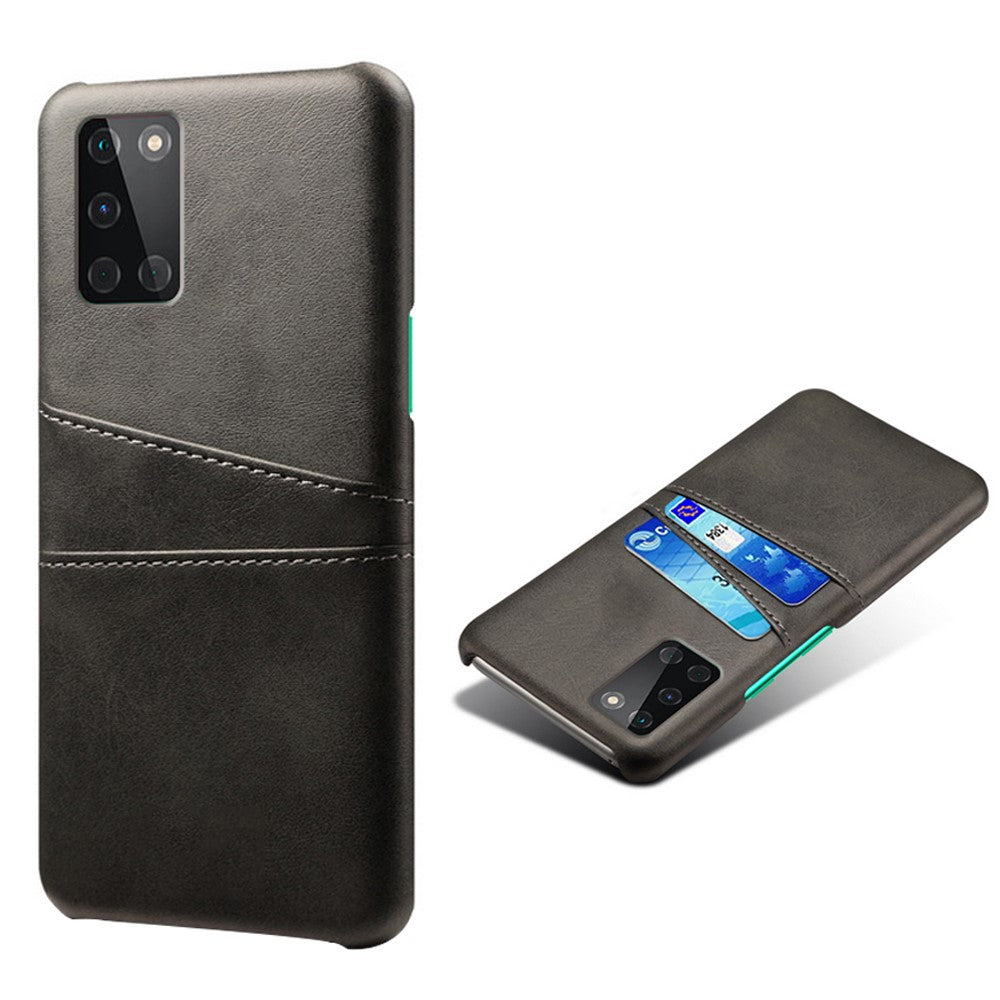 Dubbla kortfack PU-läderbelagt hårt PC-mobilskal för OnePlus 8T