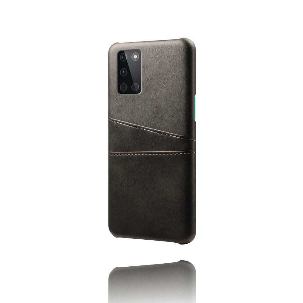 Dubbla kortfack PU-läderbelagt hårt PC-mobilskal för OnePlus 8T