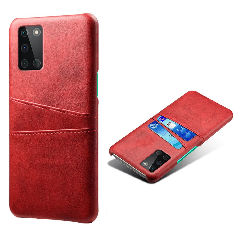 Dubbla kortfack PU-läderbelagt hårt PC-mobilskal för OnePlus 8T