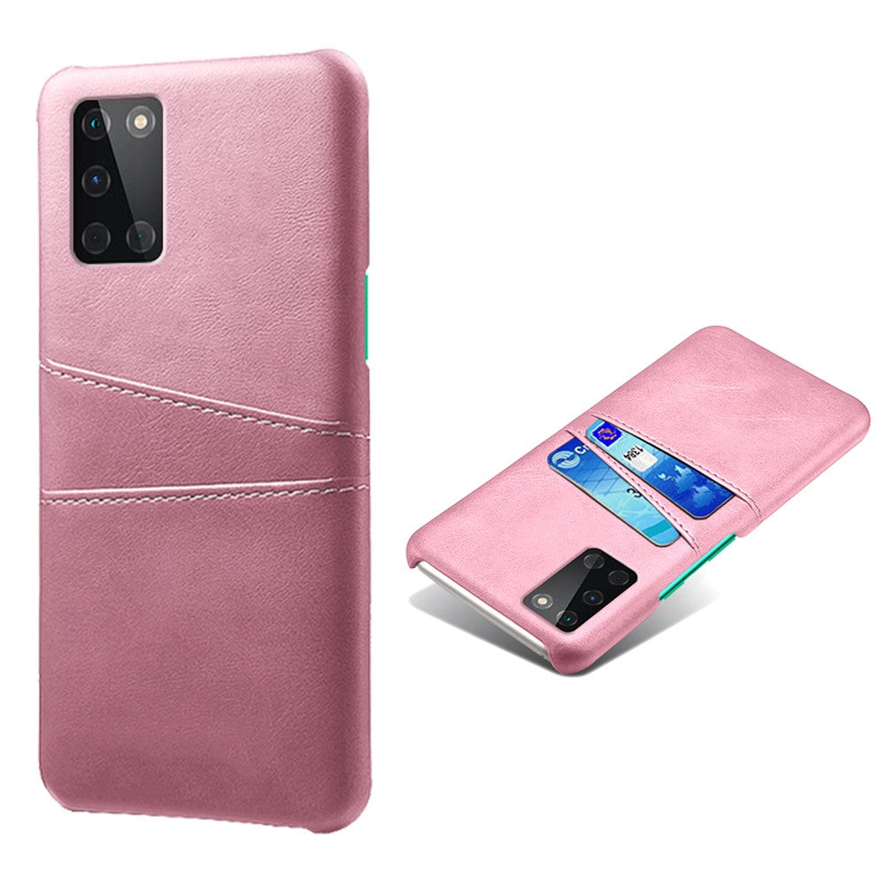 Dubbla kortfack PU-läderbelagt hårt PC-mobilskal för OnePlus 8T