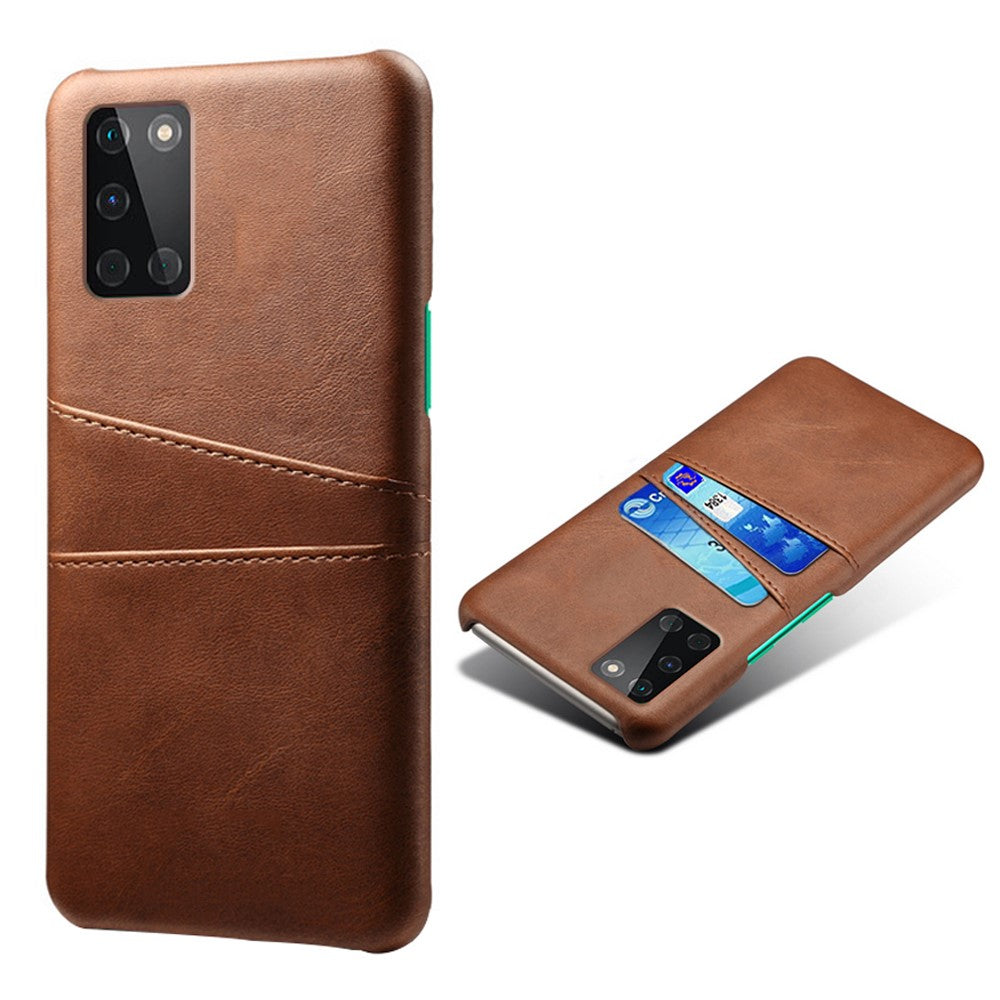 Dubbla kortfack PU-läderbelagt hårt PC-mobilskal för OnePlus 8T