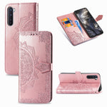 Embossed Mandala Flower Leather Case with Wallet Stand for OnePlus Nord