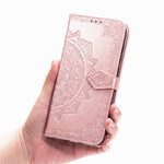 Embossed Mandala Flower Leather Case with Wallet Stand for OnePlus Nord