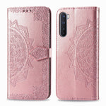 Embossed Mandala Flower Leather Case with Wallet Stand for OnePlus Nord