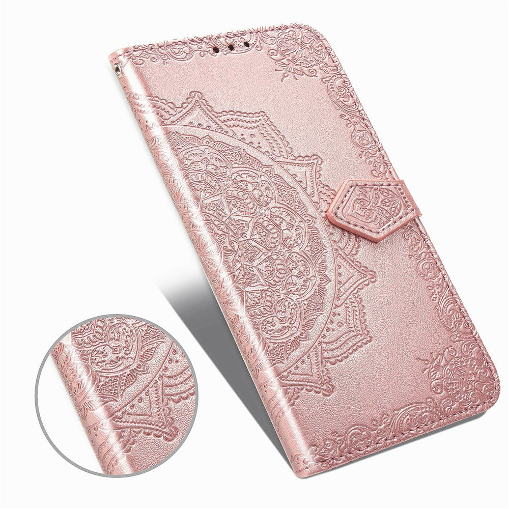 Embossed Mandala Flower Leather Case with Wallet Stand for OnePlus Nord