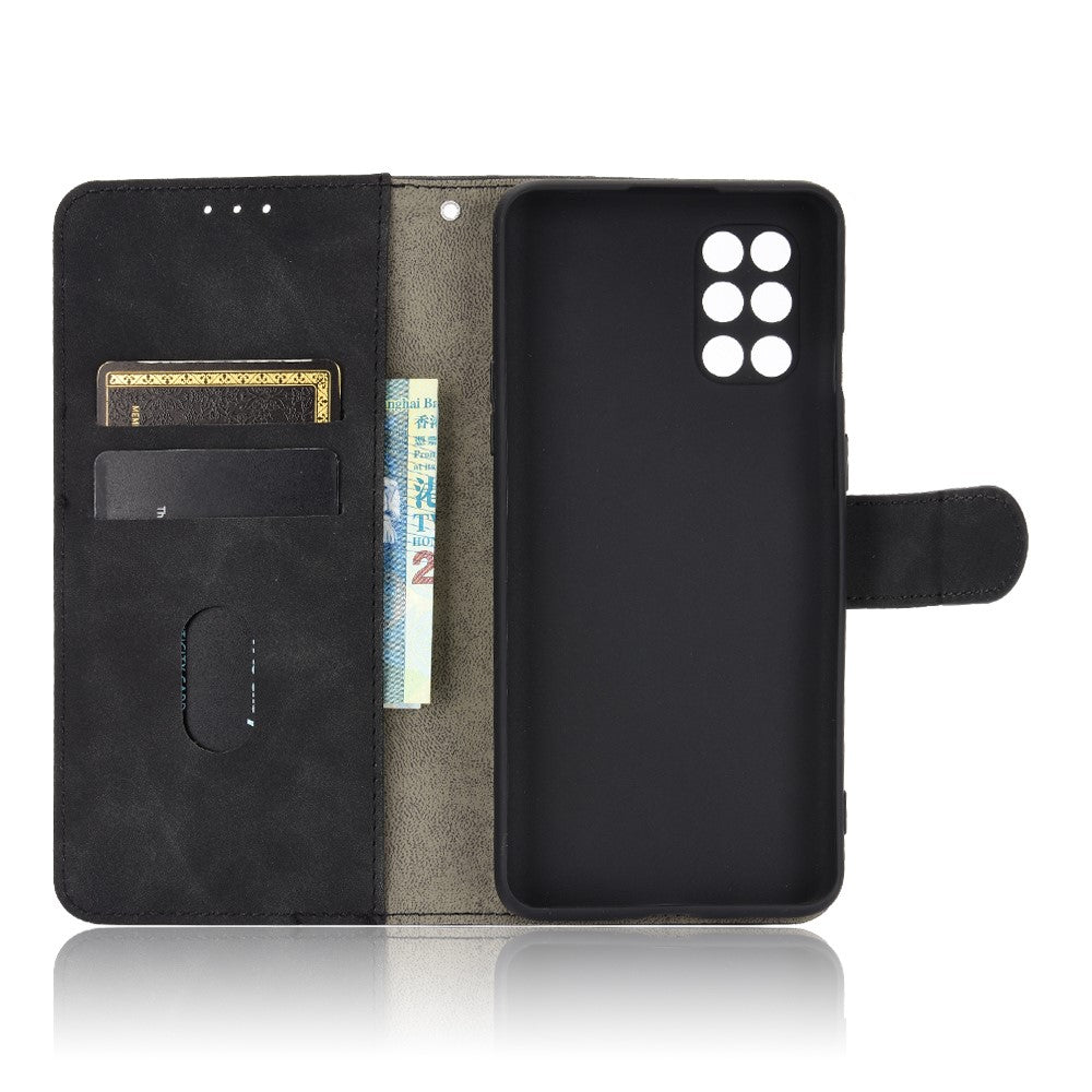 OnePlus 8T Skin-touch PU-läderplånboksfodral med stativ