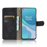 OnePlus 8T Skin-touch PU-läderplånboksfodral med stativ