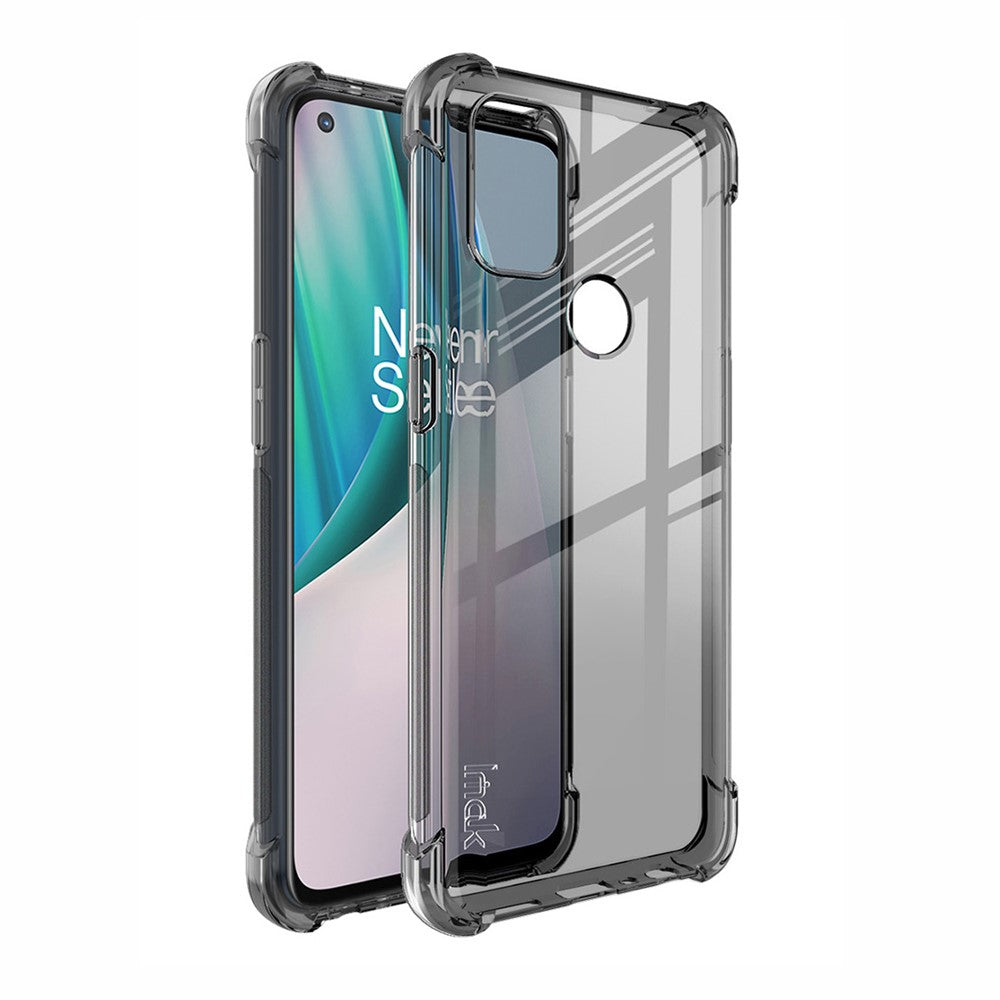 IMAK Mjukt TPU-skal med fallskydd + skärmskyddsfilm för OnePlus Nord N10 5G med hörnkuddar
