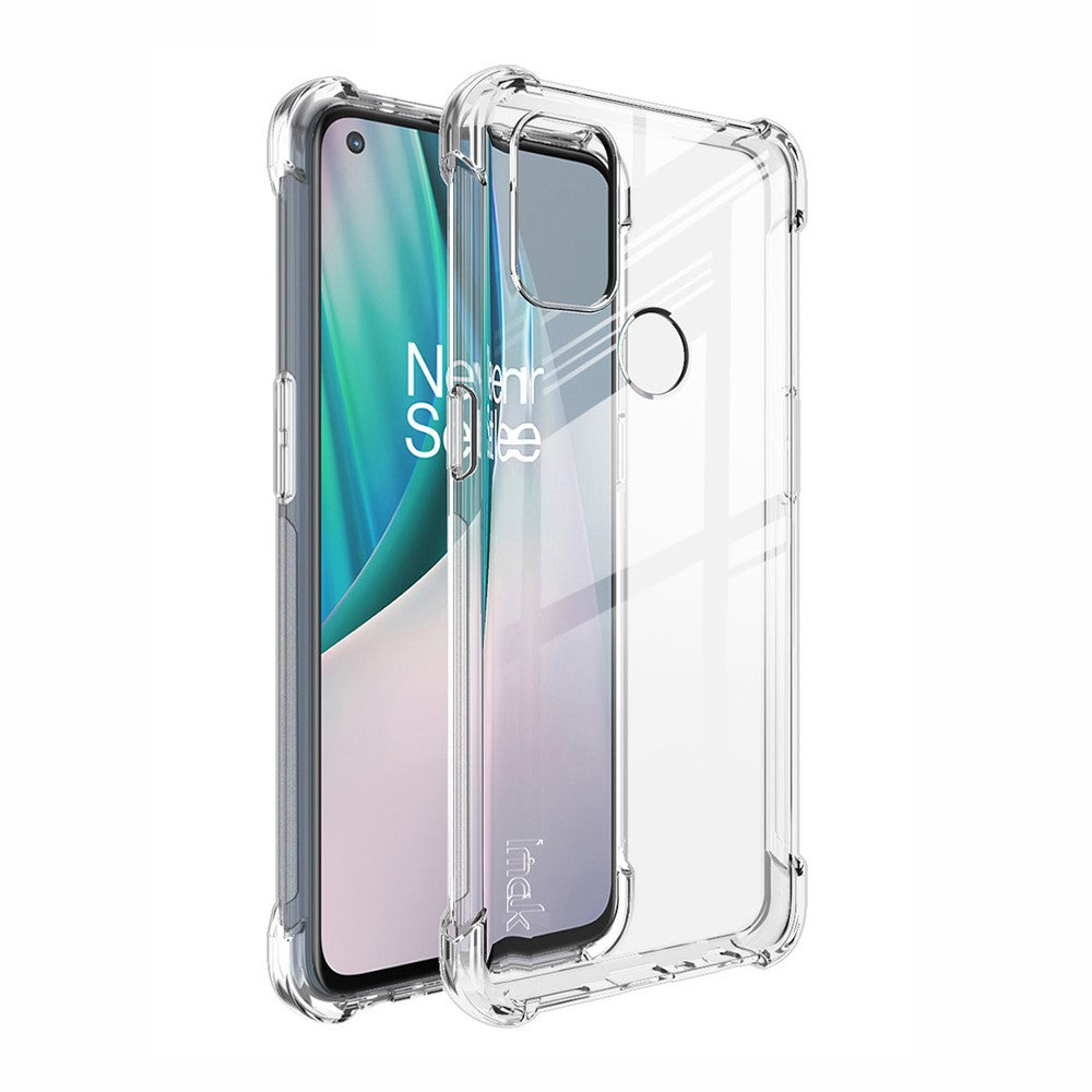 IMAK Mjukt TPU-skal med fallskydd + skärmskyddsfilm för OnePlus Nord N10 5G med hörnkuddar