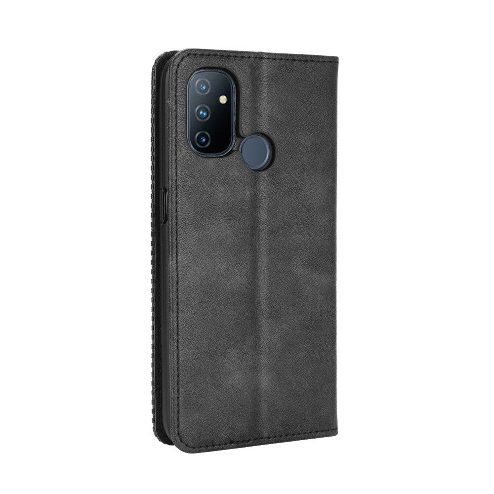 Självabsorberande Retro Läderplånboksfodral för OnePlus Nord N100