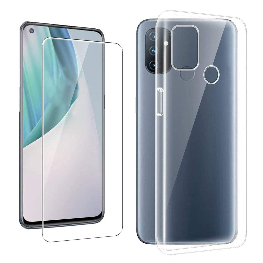 Mobilskal till OnePlus Nord N100 TPU-baksida + skärmskydd i härdat glas