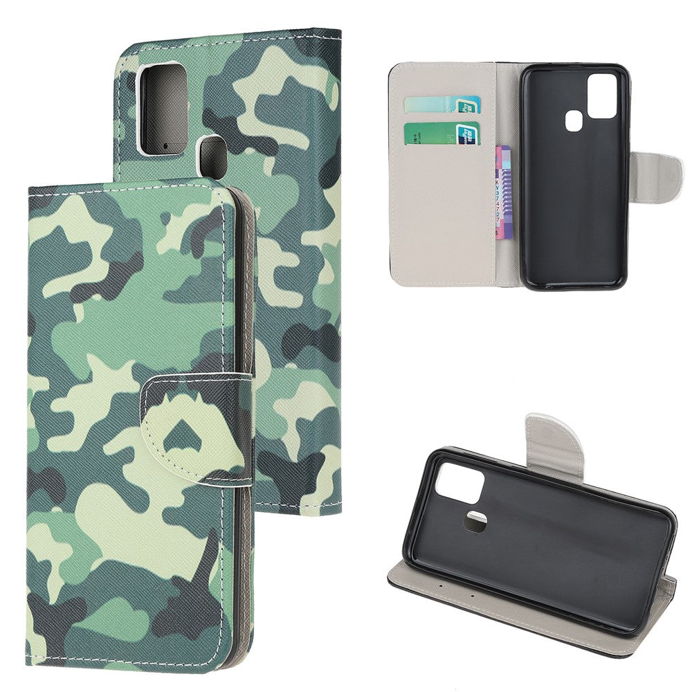 Mönstrat Korsstrukturskydd för OnePlus Nord N100 Läderplånboksfodral