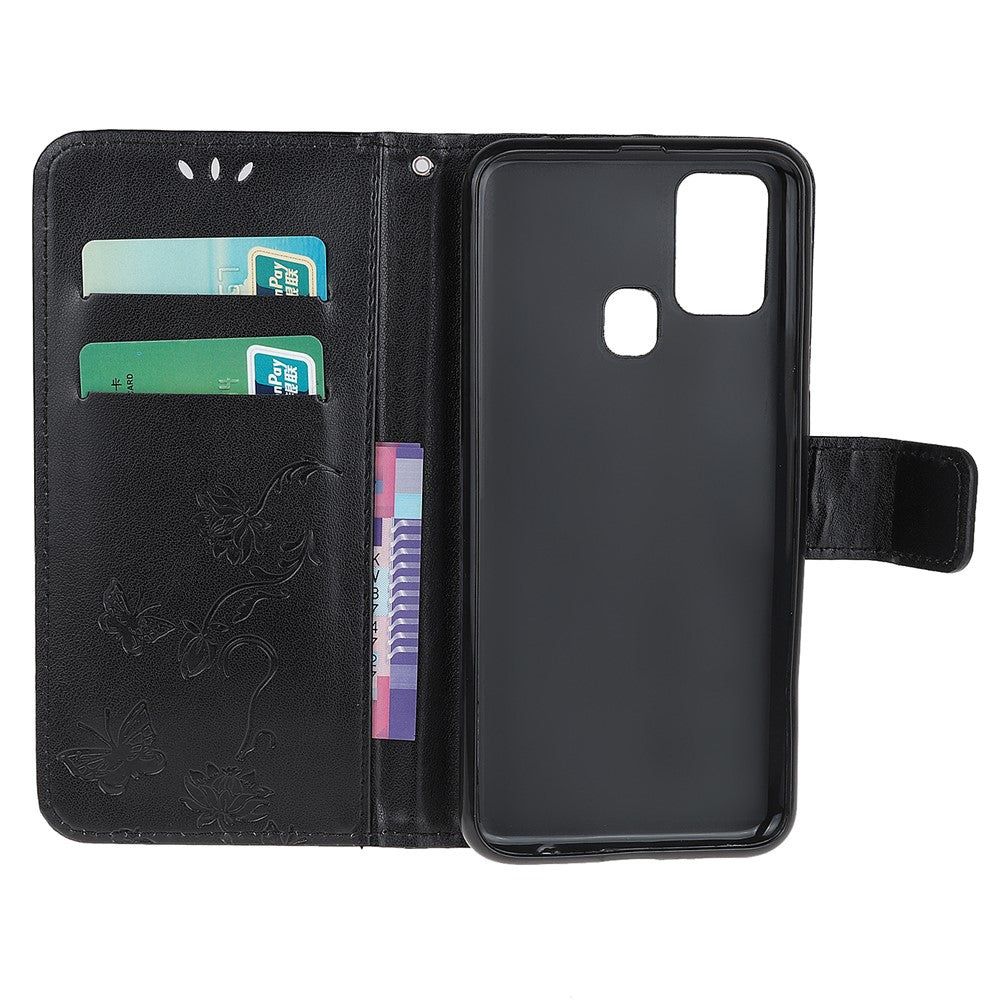 Imprint Butterfly Flower Leather Cover with Wallet for OnePlus Nord N10 5G