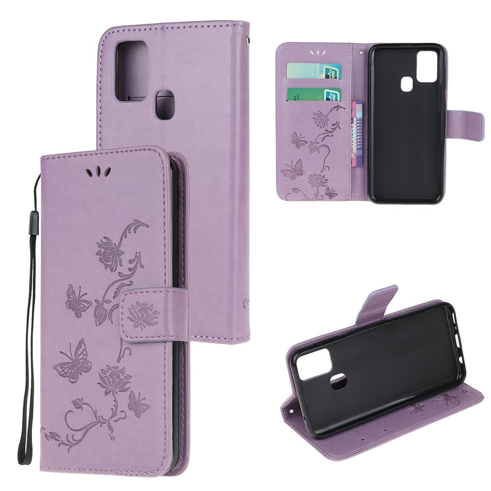 Imprint Butterfly Flower Leather Cover with Wallet for OnePlus Nord N10 5G