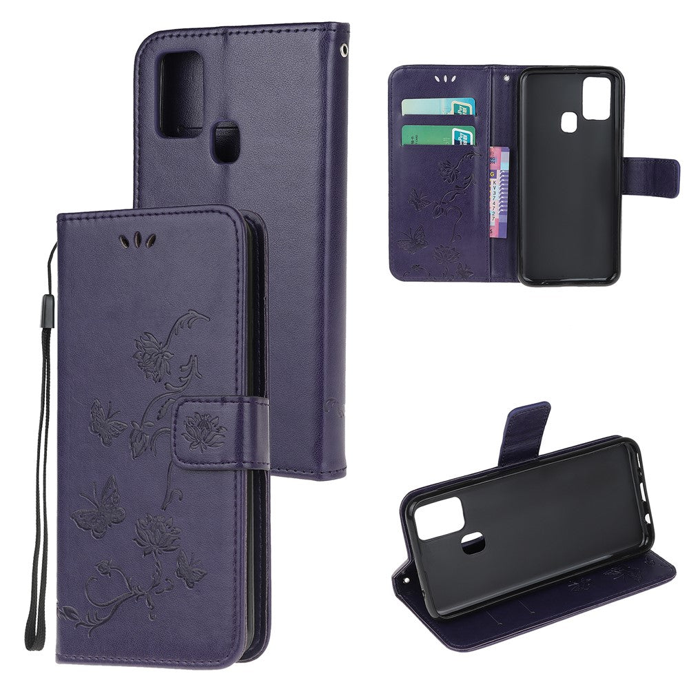 Imprint Butterfly Flower Leather Cover with Wallet for OnePlus Nord N10 5G